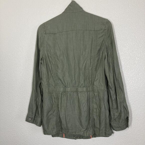 Maison Jules Jacket Womens Large Green Utility Anorak Lyocell Drawstring Pockets - Picture 11 of 16